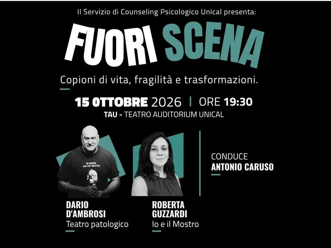 "FUORI SCENA" al TAU: quando il teatro diventa specchio delle fragilità e spazio di trasformazione all'Unical